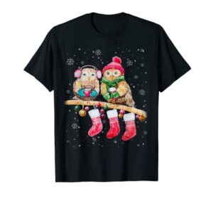 merry christmas owl santa scarf christmas stocking stuffer t-shirt