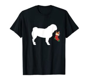 pug christmas stocking stuffer dog t-shirt