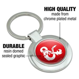 Dungeons & Dragons Ampersand Keychain Classy Round Chrome Plated Metal