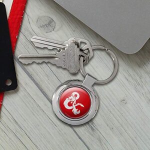 Dungeons & Dragons Ampersand Keychain Classy Round Chrome Plated Metal