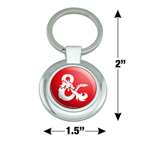 Dungeons & Dragons Ampersand Keychain Classy Round Chrome Plated Metal