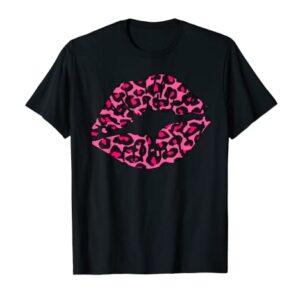 Pink Leopard Kiss Lips Women Special Valentine Gift T-Shirt