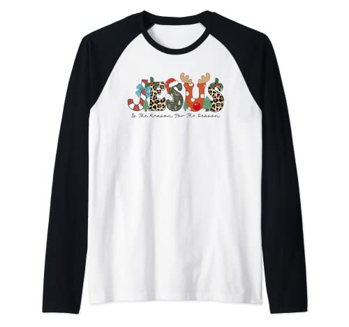 Christian Jesus The Reason Christmas Stocking Stuffer Raglan Baseball Tee