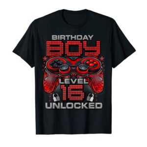 Level 16 Unlocked Awesome Since 2007 16th Birthday Gaming T-Shirt