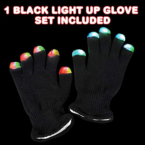 ArtCreativity Light Up Gloves for Kids and Adults, 1 Pair, LED Gloves with 6 Flashing Modes, Cool Dance Rave Accessories for Party, Warm and Comfortable Knit Yarn, Best Birthday and Holiday Gift