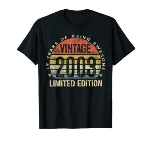 19 year old gifts vintage 2003 limited edition 19th birthday t-shirt