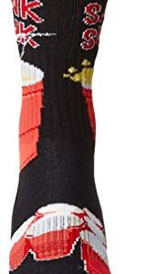 K. Bell Men's Food and Drink Casual Novelty Crew Socks, Sink Sank Sunk (Black), Shoe Size: 6.5-12