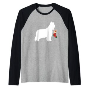 Briard Christmas Stocking Stuffer Dog Raglan Baseball Tee