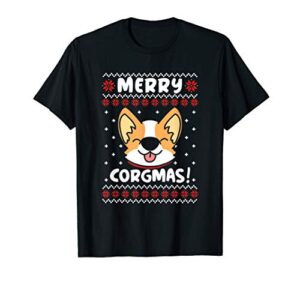 corgi dog funny ugly christmas t-shirt