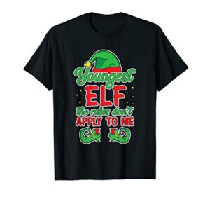 youngest elf christmas cute child t-shirt