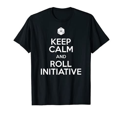 Funny Keep Calm & Roll Dungeon Dragons Dice Gaming T-Shirt