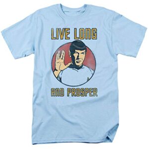 star trek spock live long and prosper t shirt w/stickers (medium) light blue