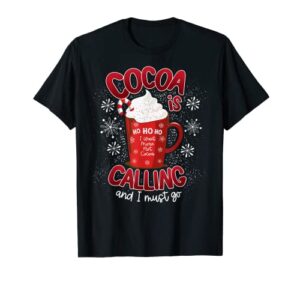 hot cocoa and hot chocolate, winter and christmas theme t-shirt