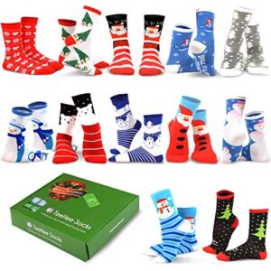 teehee christmas holiday 12-pack gift socks for men with gift box (holiday-c)