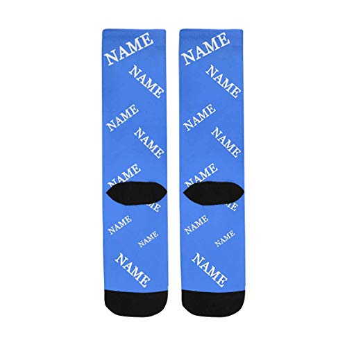 Custom Dog Face Socks Personalized Solid Color Custom Name Face Crew Socks for Women Men