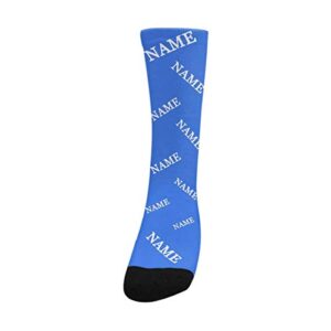 Custom Dog Face Socks Personalized Solid Color Custom Name Face Crew Socks for Women Men