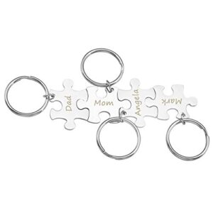 personalized master custom puzzle matching piece pendant keychain set of 4 friendship gift
