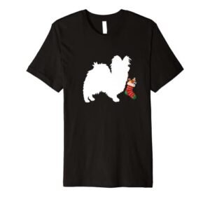 papillon christmas stocking stuffer dog premium t-shirt