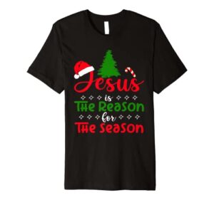 christian jesus the reason christmas stocking stuffer premium t-shirt