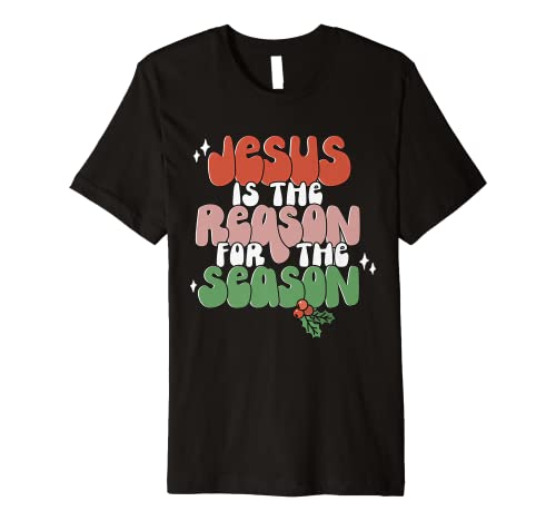 Christian Jesus The Reason Christmas Stocking Stuffer Premium T-Shirt