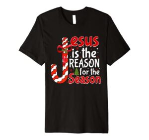 christian jesus the reason christmas stocking stuffer premium t-shirt