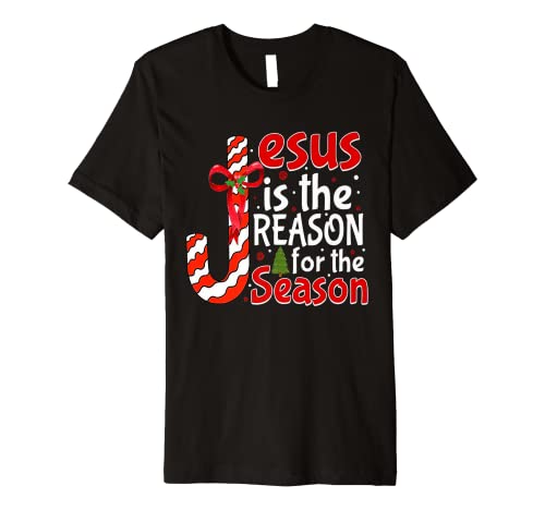 Christian Jesus The Reason Christmas Stocking Stuffer Premium T-Shirt