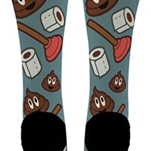 ThisWear Practical Joke Gifts for Women and Men TP and Poop Socks Funny Accessories 6-Pair Novelty Crew Socks