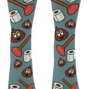 ThisWear Practical Joke Gifts for Women and Men TP and Poop Socks Funny Accessories 6-Pair Novelty Crew Socks