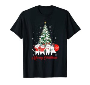 cat christmas tree meowy catmas xmas kids girls boys t-shirt