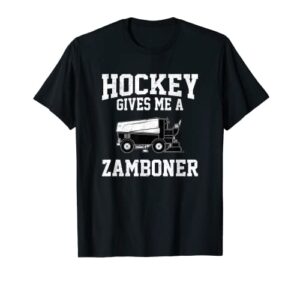 hockey gives me a zamboner funny hockey t-shirt