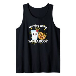 Santa Body Cookies and Milk Christmas Stocking Stuffer Tank Top