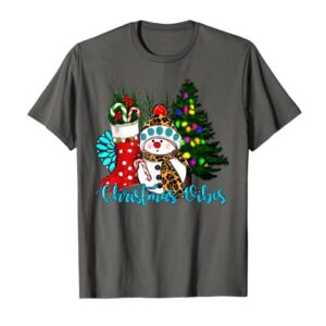 Christmas Vibes Snowman Christmas Stocking Stuffer Pajama T-Shirt