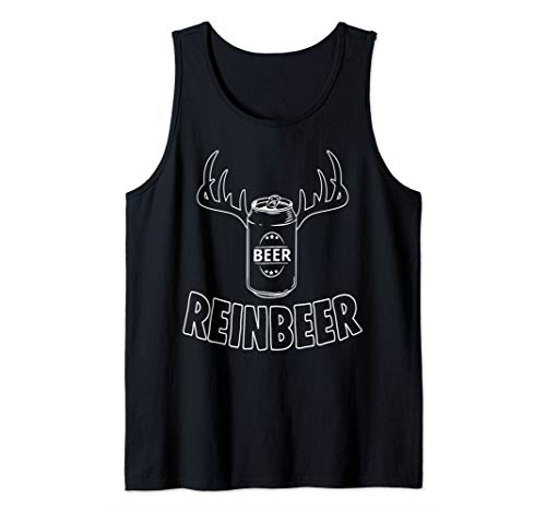 Christmas Reindeer Beer Funny Tank Top