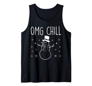 christmas snowman funny cute tank top