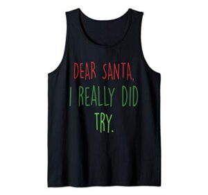 dear santa funny cute christmas tank top