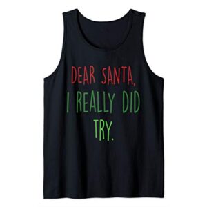Dear Santa Funny Cute Christmas Tank Top