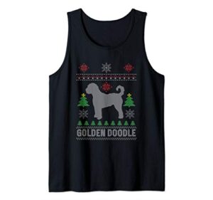 christmas goldendoodle dog funny ugly tank top