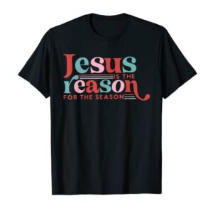 Christian Jesus The Reason Christmas Stocking Stuffer Retro T-Shirt