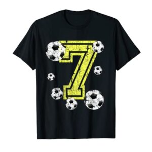 7th Birthday Soccer Fan Gift T-Shirt for Boys or Girls