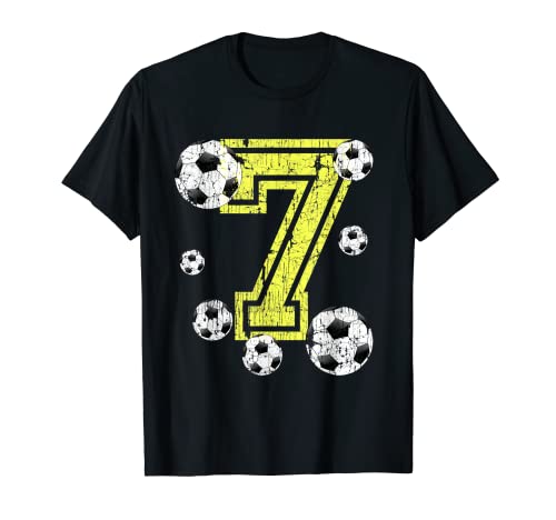 7th Birthday Soccer Fan Gift T-Shirt for Boys or Girls