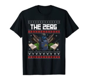 rust game retro christmas pixel meme face punch zerg t-shirt