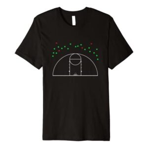 3-Point Shooter Shot Chart Range Funny Basketball T-Shirt