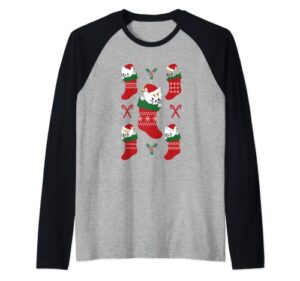 christmas kitties stocking stuffers raglan baseball tee