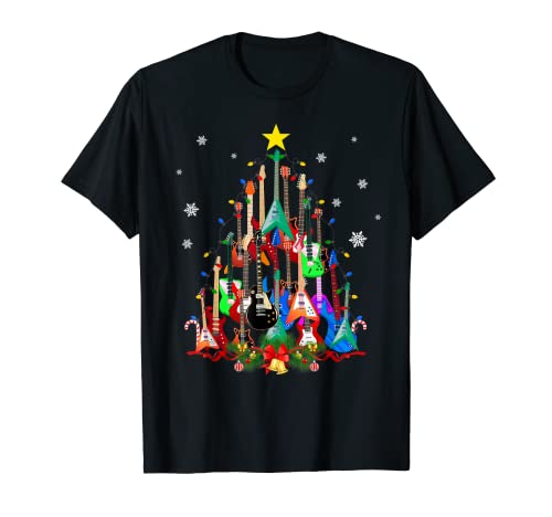 Guitar Christmas Tree Funny Guitarist Christmas Lover T-Shirt