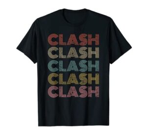 clash vintage retro text t-shirt 70s 80s gaming gift t-shirt