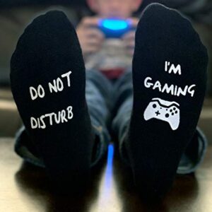 Men's Funny Do Not Disturb I'm Gaming Socks NON SLIP Organic Combed Cotton