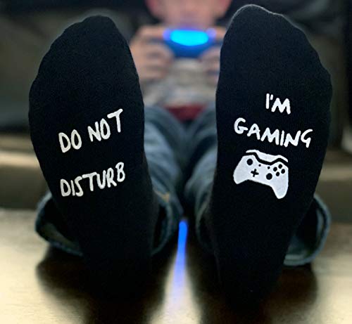 Men's Funny Do Not Disturb I'm Gaming Socks NON SLIP Organic Combed Cotton