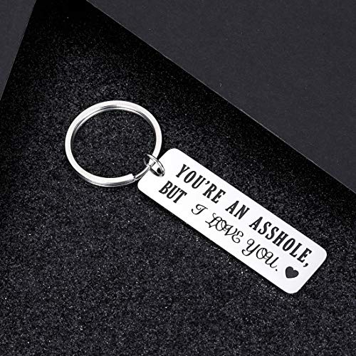 Funny Gift for Boyfriend I Love You Keychain for Husband Hubby Anniversary Couples Birthday Graduation Gift To My Man Fiance Bride Wedding Christmas Engagement Gift for Him Her Brother BFF Jewelry