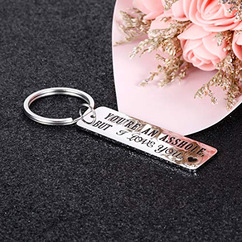 Funny Gift for Boyfriend I Love You Keychain for Husband Hubby Anniversary Couples Birthday Graduation Gift To My Man Fiance Bride Wedding Christmas Engagement Gift for Him Her Brother BFF Jewelry