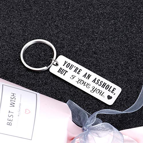 Funny Gift for Boyfriend I Love You Keychain for Husband Hubby Anniversary Couples Birthday Graduation Gift To My Man Fiance Bride Wedding Christmas Engagement Gift for Him Her Brother BFF Jewelry